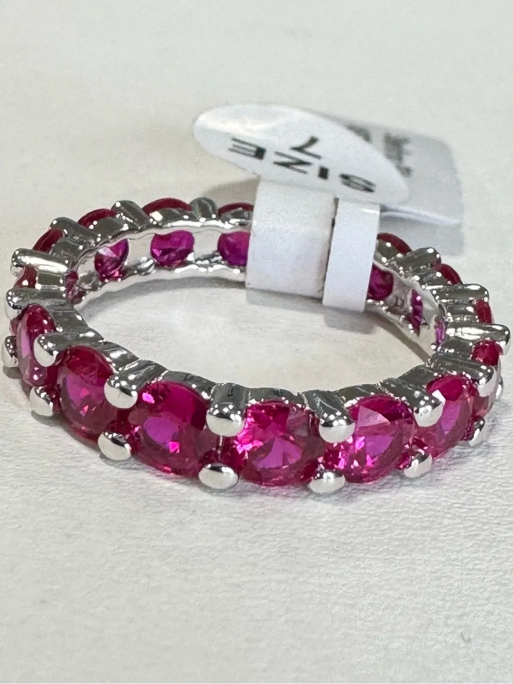 925 Pink Sapphire Eternity Band